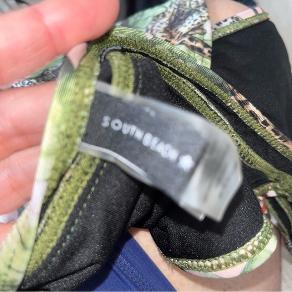 South beach high waist bikini bottom tropical cheetah print 16 - Picture 3 of 3